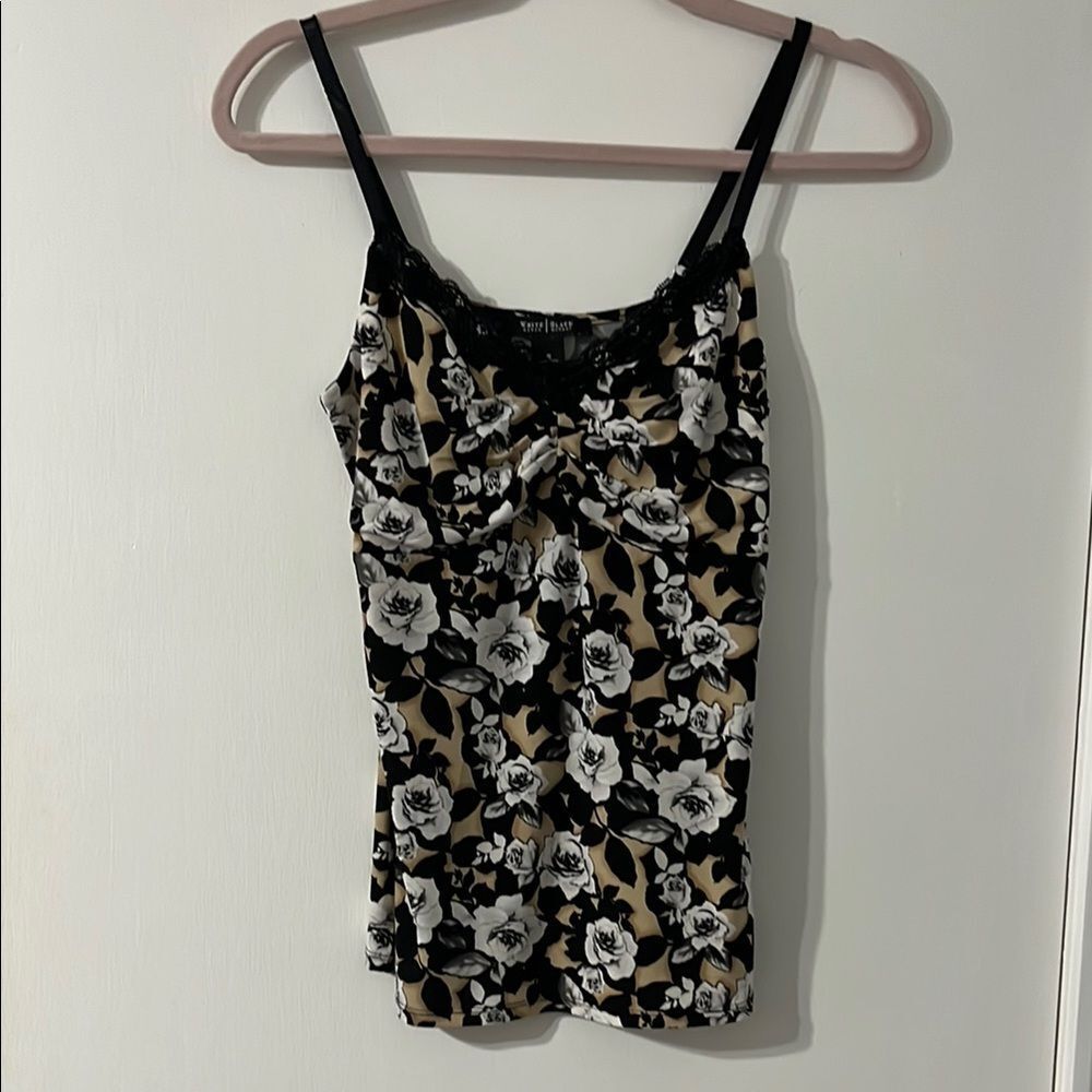 White House Black Market Rose Classic Fitted Ruched Camisole